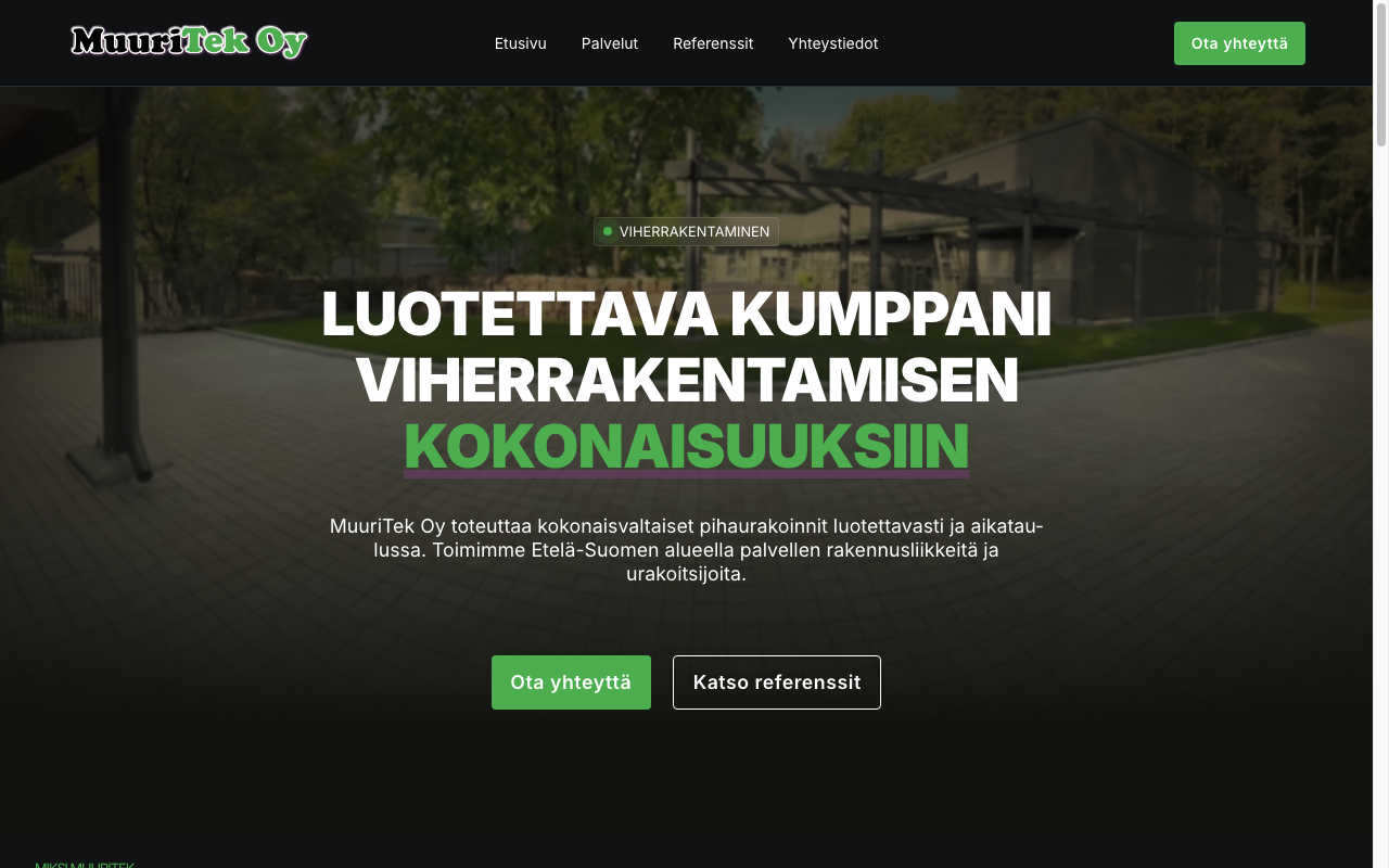 MuuriTek Oy verkkosivusto